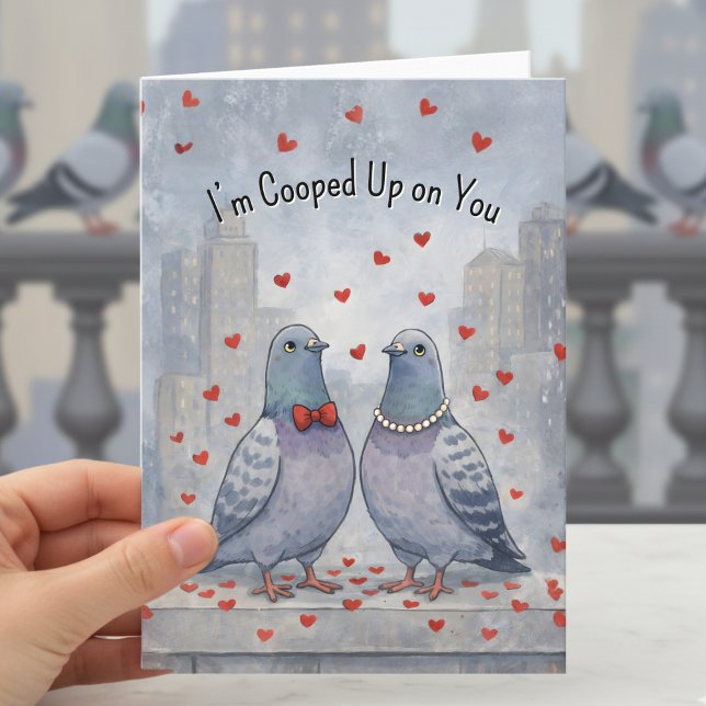 Tarjeta Festiva Fancy Pigeons bird lovers Valentine (Subido por el creador)