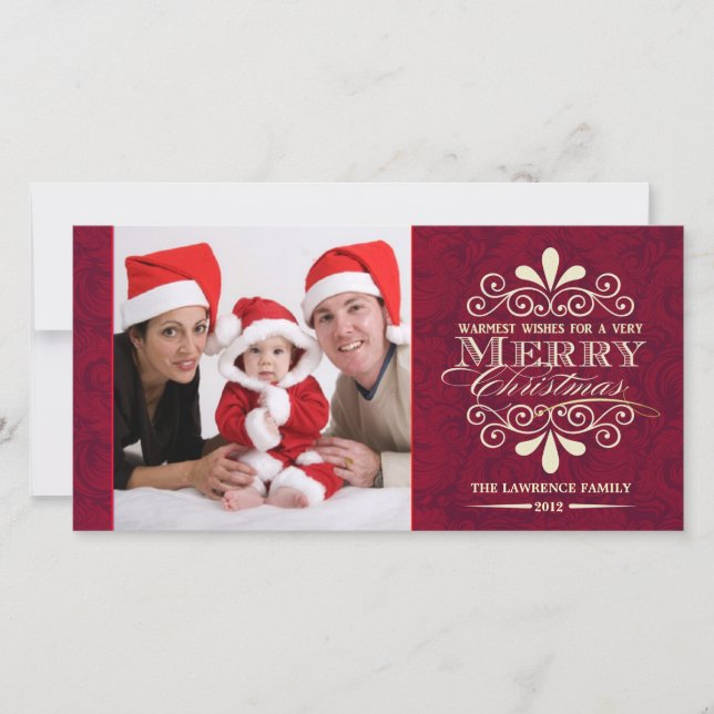 Tarjeta Festiva Fancy Retro Navidades Typography (Anverso)