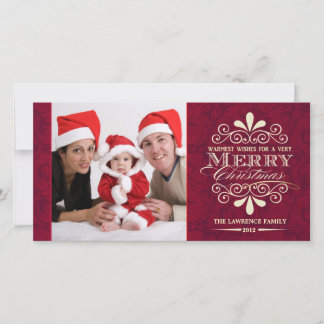 Tarjeta Festiva Fancy Retro Navidades Typography