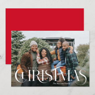 Tarjeta Festiva Fancy Type Merry Christmas Photo