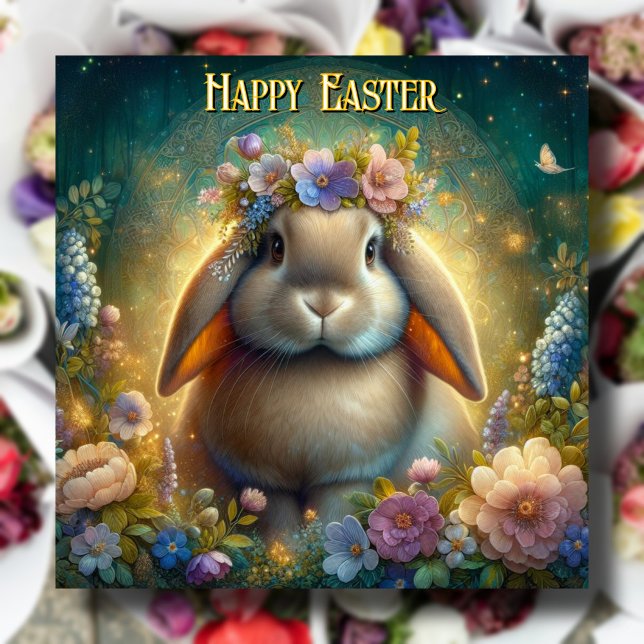 Tarjeta Festiva Fantasía Art Nouveau Lop Earn Bunny Easter (Subido por el creador)