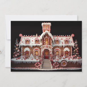 Tarjeta Festiva Fantasía Casa de Gingerbread con Canales 2