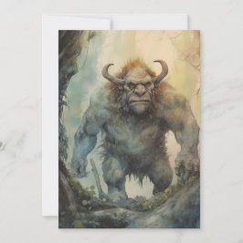 Tarjeta Festiva Fantasía Hulking Troll Creatura mitológica