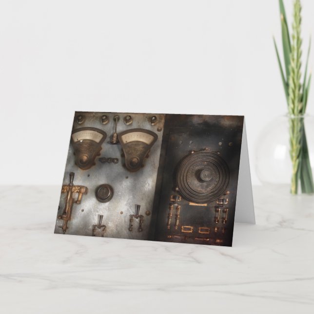 Tarjeta Festiva Fantasía - Un tributo al Steampunk (Anverso)