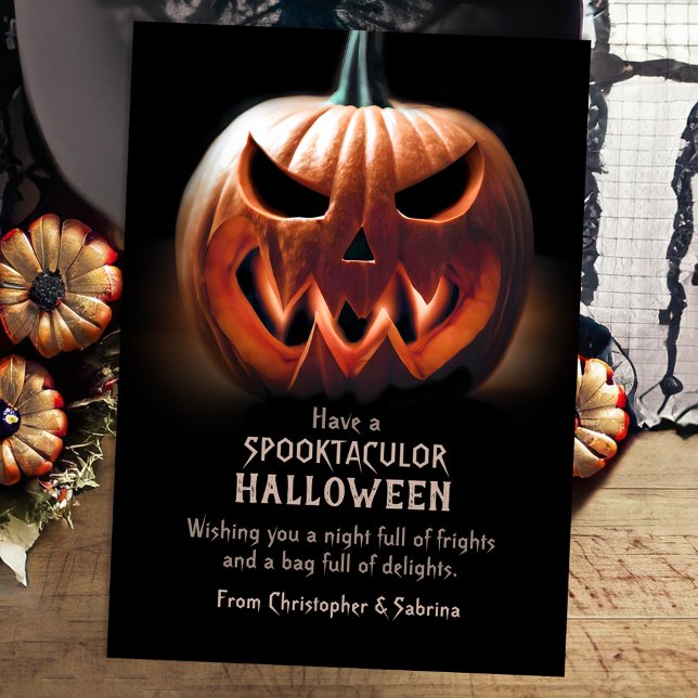 Tarjeta Festiva Fantasma Calabaza Halloween Saludo (Subido por el creador)