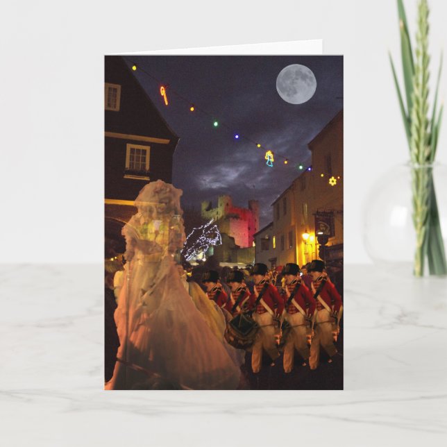 Tarjeta Festiva Fantasma de Charles Dickens más allá (Anverso)