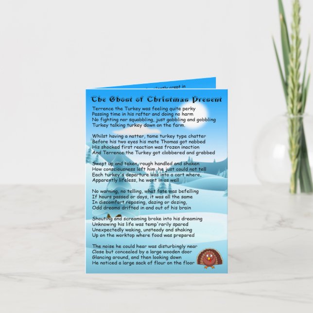 Tarjeta Festiva Fantasma del presente navideño (Anverso)