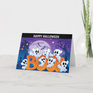 Tarjeta Festiva Fantasma feliz de Halloween