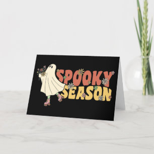 Tarjeta Festiva Fantasma Groovy Groovy De Temporada Sombrerosa Con