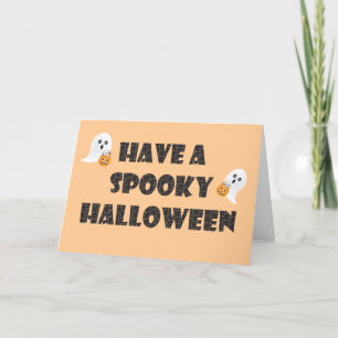 Tarjeta Festiva Fantasma Halloween Fantasma Naranja de dulces de H