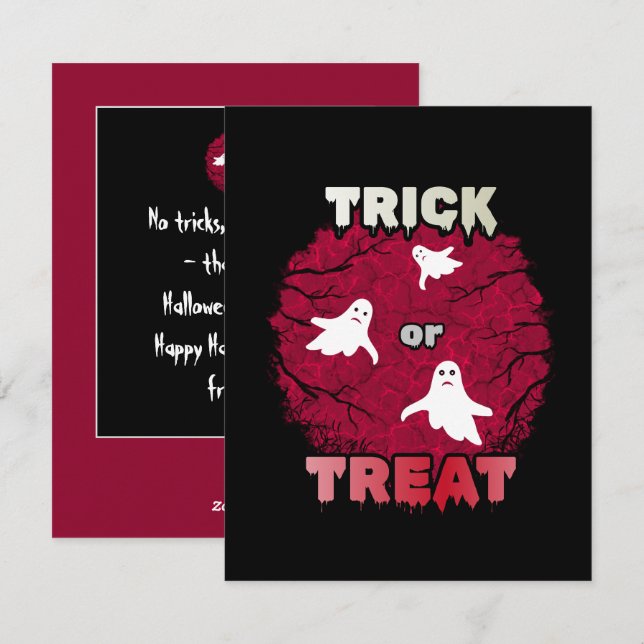 Tarjeta Festiva fantasmas de Halloween (Anverso / Reverso)