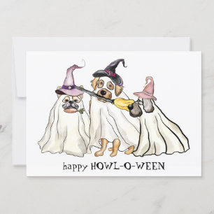 Tarjeta Festiva Fantasmas de perro lindo personalizado Feliz Hallo
