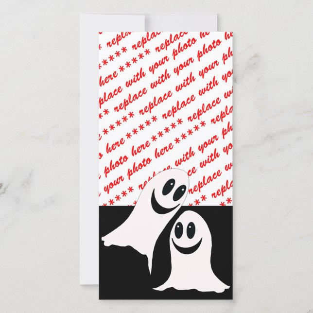 Tarjeta Festiva Fantasmas de Personalizado de Halloween (Anverso)