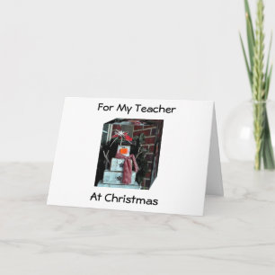 TARJETA FESTIVA FANTÁSTICA MUJER EN NAVIDADES PARA PROFESOR ESPECI