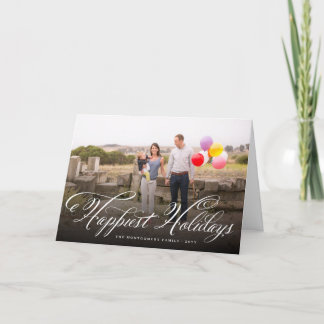 Tarjeta Festiva Fantásticas vacaciones guión elegante foto