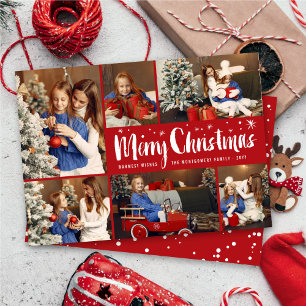 Tarjeta Festiva Fantástico navideño estampado moderno 6 foto