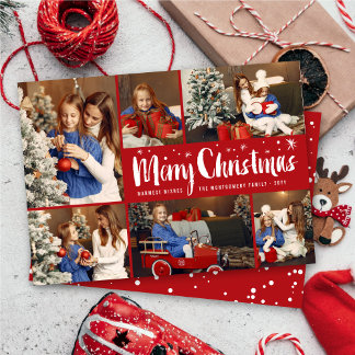 Tarjeta Festiva Fantástico navideño estampado moderno 6 foto