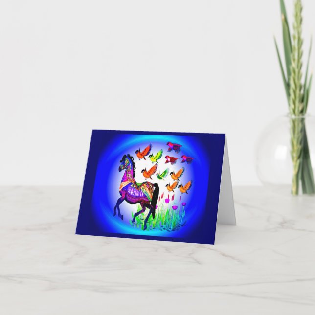 Tarjeta Festiva Fantasy Horse Note Cards (Anverso)