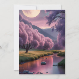 Tarjeta Festiva Fantasy Moonlit River Dreamscape Illustration