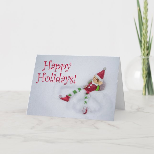 Tarjeta Festiva Farley la carta de los Navidades elfos (Anverso)