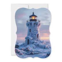 Faro cubierto de hielo