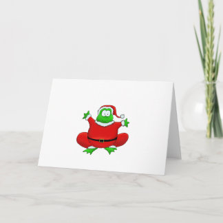 Tarjeta Festiva Fat Santa Frog