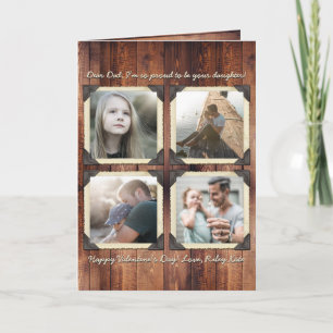 Tarjeta Festiva Father Daughter Personalized Instagram Photo Grid
