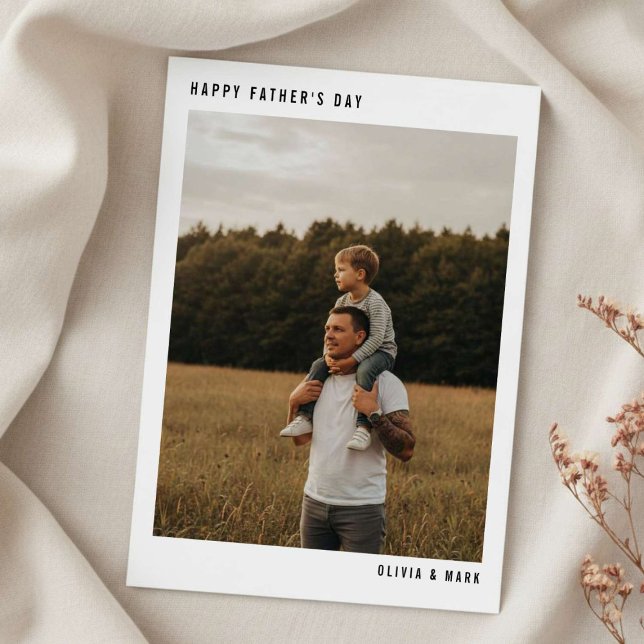 Tarjeta Festiva Father’s Day Custom Photo Collage Modern Simple (Subido por el creador)