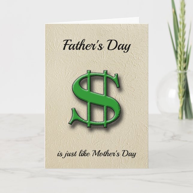 Tarjeta Festiva Father's Day vs Mother's Day the cost (Anverso)