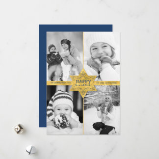 Tarjeta Festiva Faux Estrella De Relieve metalizado dorado De Davi