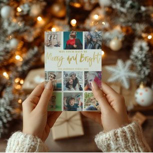 Tarjeta Festiva Faux Gold 9 de Merry y Bright