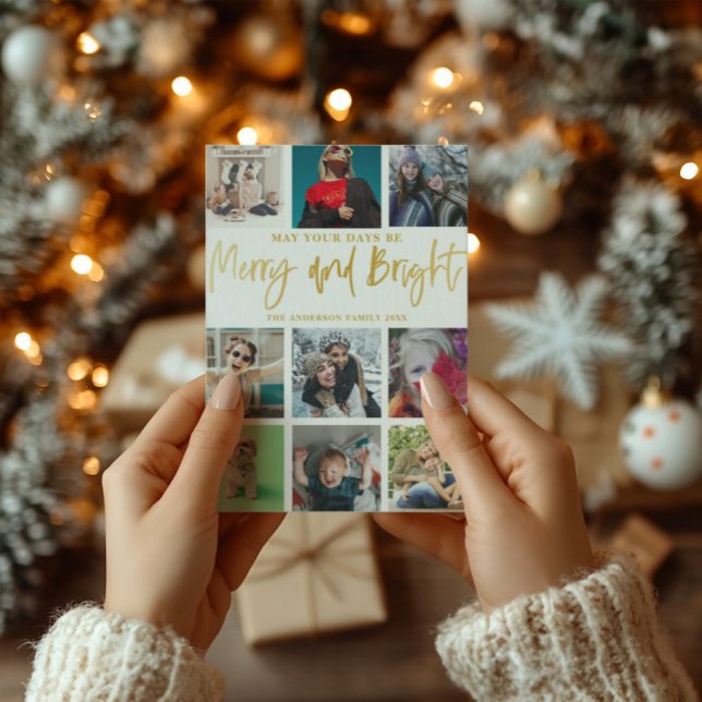 Tarjeta Festiva Faux Gold 9 de Merry y Bright (Subido por el creador)