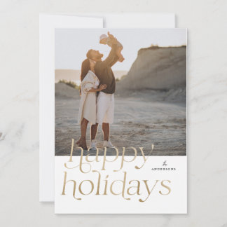 Tarjeta Festiva Faux Gold moderno Felices Fiestas 5 Foto