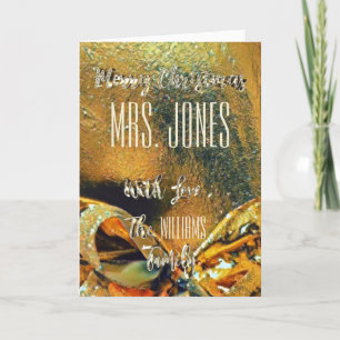 Tarjeta Festiva Faux Gold Ribbon
