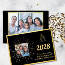 Faux Relieve metalizado Black and Gold Photo Happy