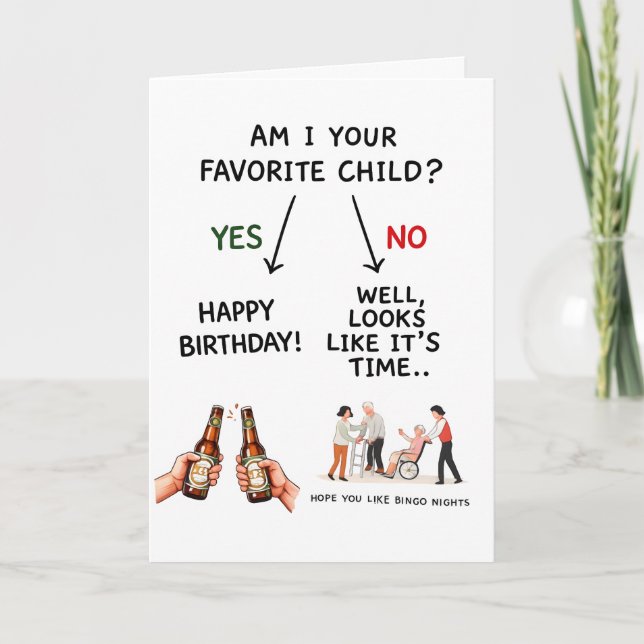 Tarjeta Festiva Favorite Child Funny Dad Birthday Day Papa (Anverso)