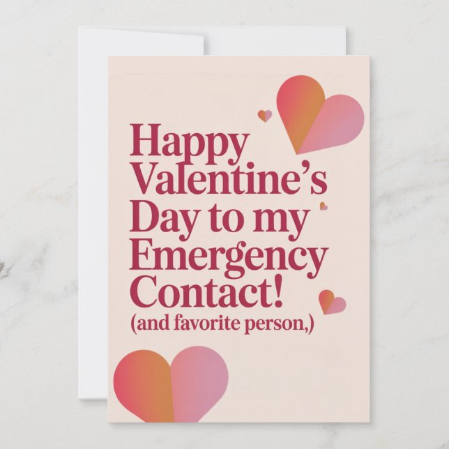 Tarjeta Festiva Favorite Person Cute Hearts Funny Retro Valentines (Anverso)
