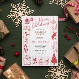 Tarjeta Festiva Favorite Things Red Christmas Party Invitation