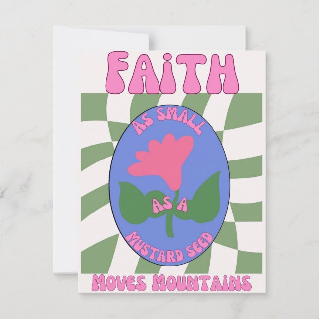 Tarjeta Festiva Fe Tan Pequeña Como Una Semilla De Mostaza/Cristia (Anverso)