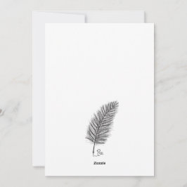 Tarjeta Festiva Feather Quill la voz de los pensamientos y emocion