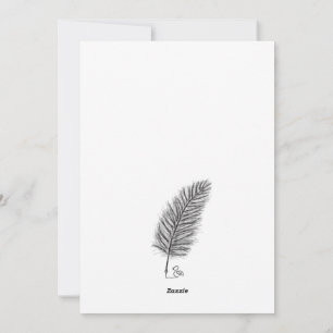 Tarjeta Festiva Feather Quill la voz de los pensamientos y emocion