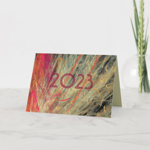 Tarjeta Festiva Feathery Fractal New Year personalizado