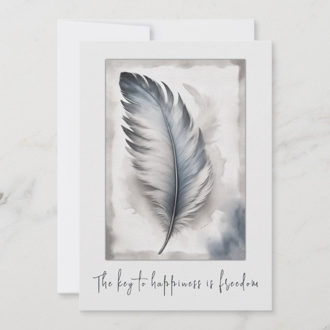 Tarjeta Festiva Feder Vogelfeder Freiheit Freedom Karte Grußkarte  (Anverso)
