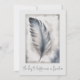 Tarjeta Festiva Feder Vogelfeder Freiheit Freedom Karte Grußkarte 