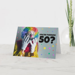Tarjeta Festiva Felices 50 años Creepy Humor de Payaso