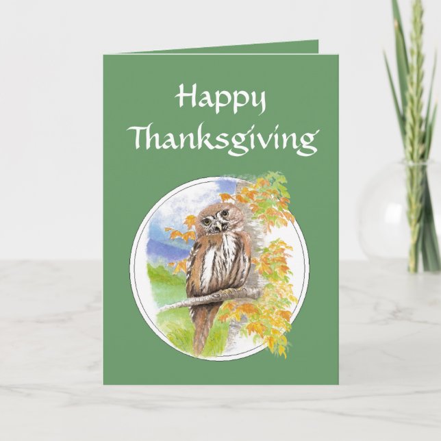 Tarjeta Festiva Felices Acción de Gracias, Otoño, Ave Otoño, Natur (Anverso)