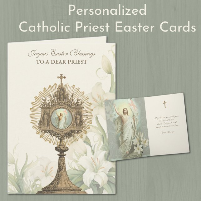 Tarjeta Festiva Felices bendiciones de Pascua Oración Resurrección (A beautiful way to send a personalized Easter Greeting! )