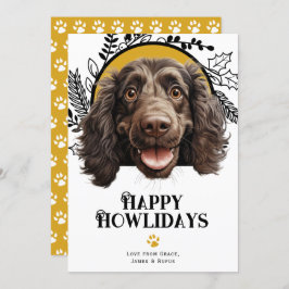 Tarjeta Festiva Felices Boykin Navidades Perros Españoles de Howli