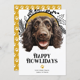 Tarjeta Festiva Felices Boykin Navidades Perros Españoles de Howli