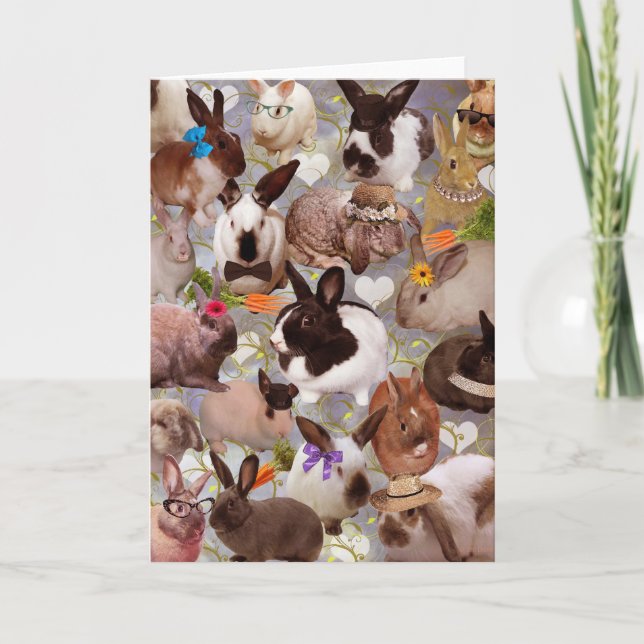 Tarjeta Festiva Felices conejitas (Anverso)